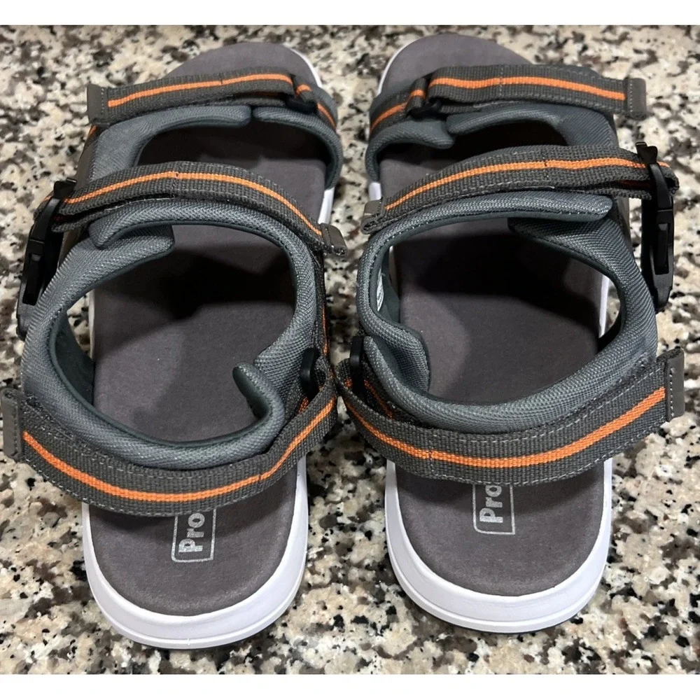 New Propet Eli Strap River Mens Grey Open Toe Sandals MSV031N Size 13 X Wide EEE